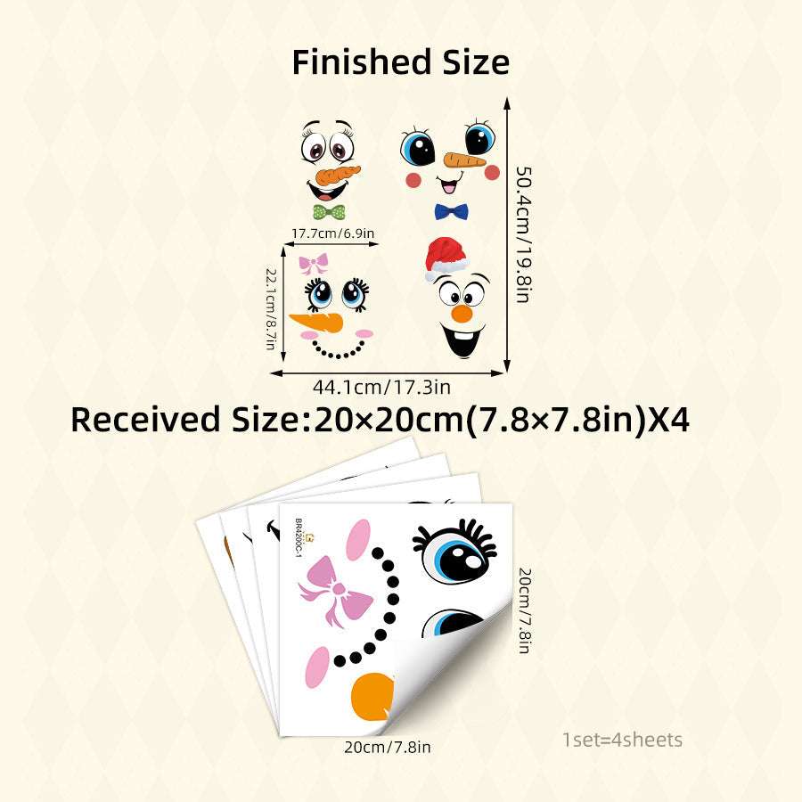 🔥Cartoon Face Stickers, Self-Adhesive Removable Decals with Glossy Finish, Multi-Surface Decor
