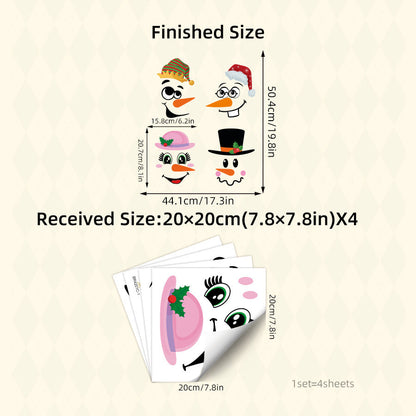 🔥Cartoon Face Stickers, Self-Adhesive Removable Decals with Glossy Finish, Multi-Surface Decor
