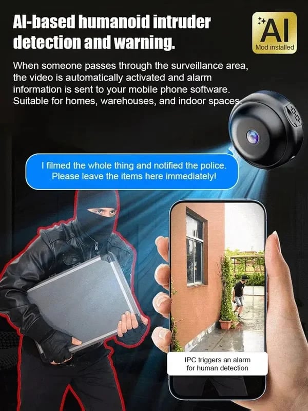 📸 1080P Mini Wireless Camera Coin-sized, installable anywhere, real-time remote monitoring via smartphone