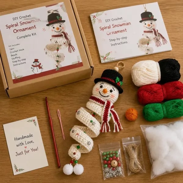 ☃️Last day with 50% off – Get started and crochet a spiral snowman
