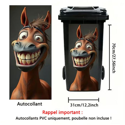 🦒🐯Creative trash can sticker with colorful cartoon✨