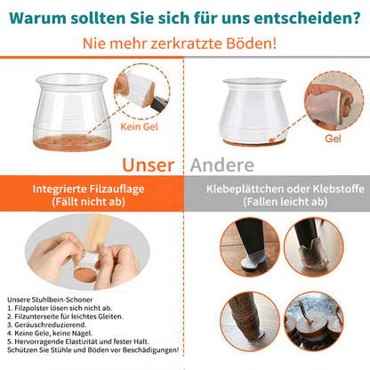 ✨ Universal rubber chair leg protectors – Suitable for all chair leg shapes, scratch-resistant and wear-resistant, the ultimate solution for protecting your floors.